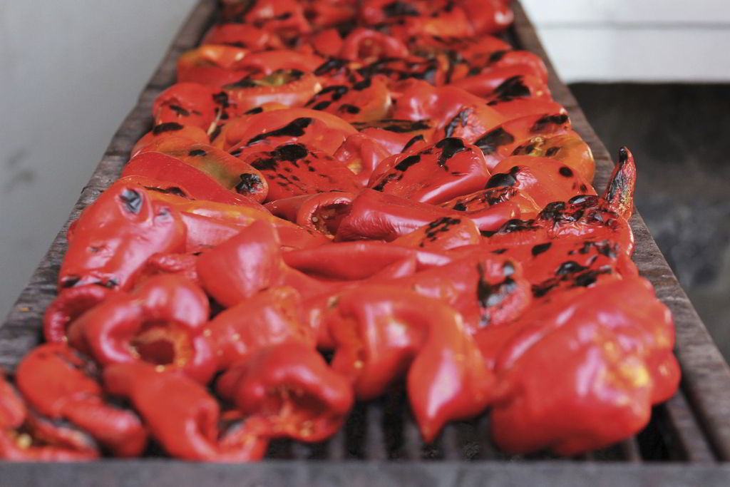 Florina peppers on the grill.
